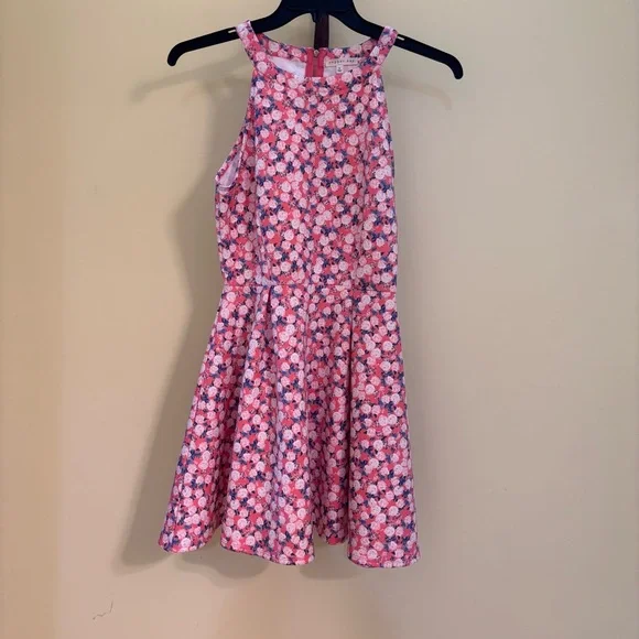 Floral Sleeveless Dress. Pink and Blue - Picture 6 of 17